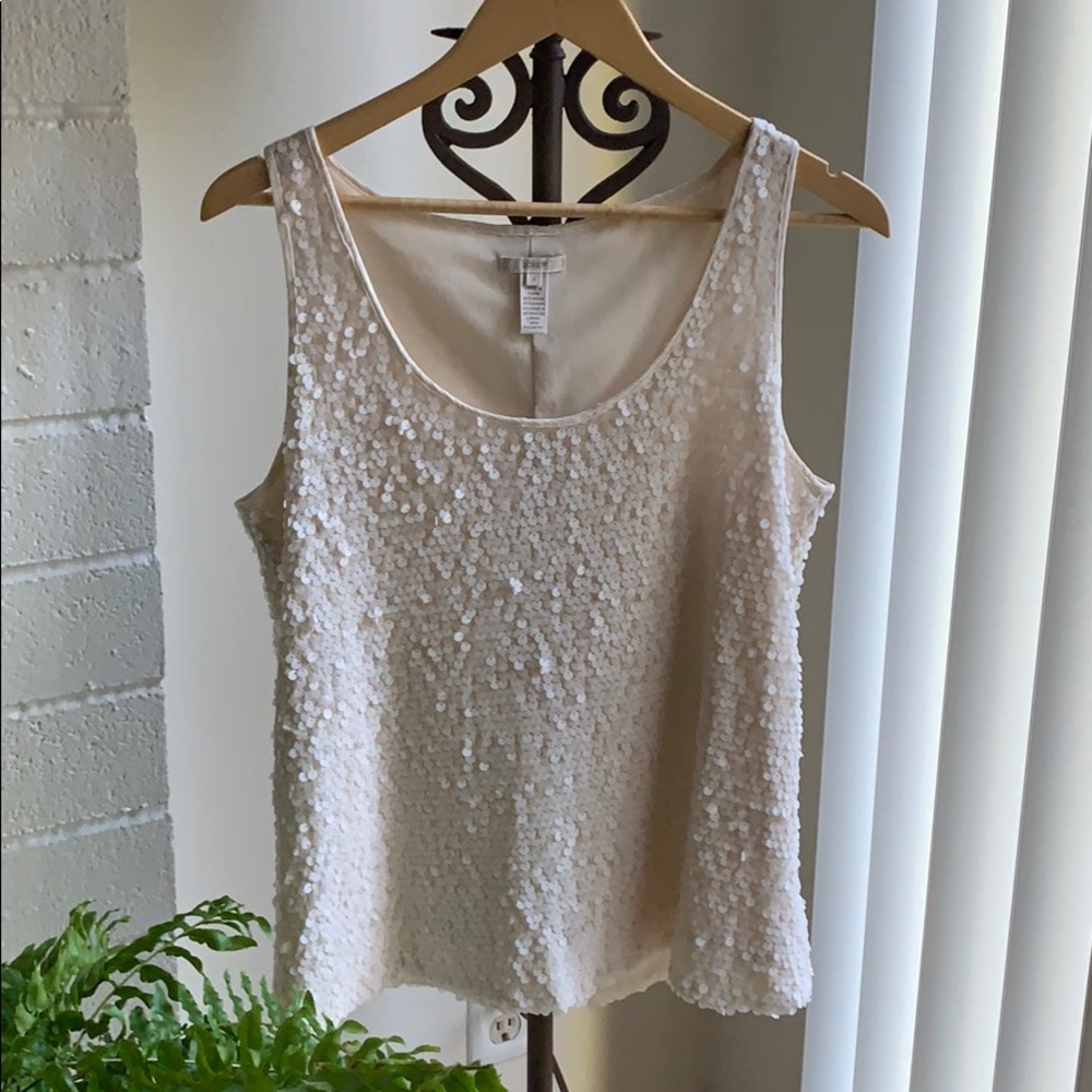 J. Crew Matte-Sequin Sleeveless Top